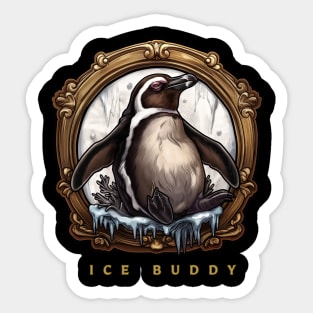 Penguin "Ice Buddy" , Penguin Gift , Penguin Lover , Penguin Cartoon Sticker